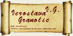 Veroslava Granolić vizit kartica
